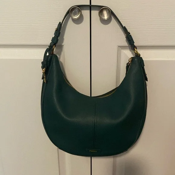 FOR LESLIE🖤FOSSIL🖤Shae Teal Large Hobo/NWOT - Picture 2 of 10